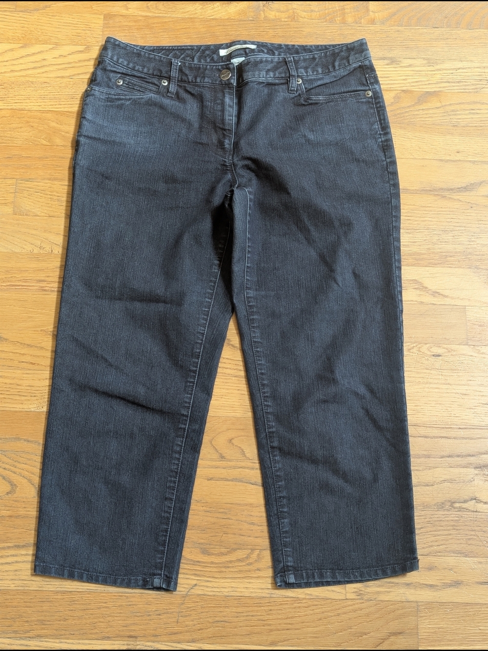 Kenneth Cole New York Straight Leg Black Women's Jeans Cropped